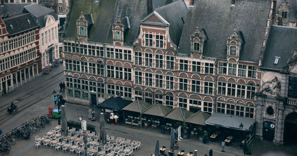 A historic square in Ghent, Belgium