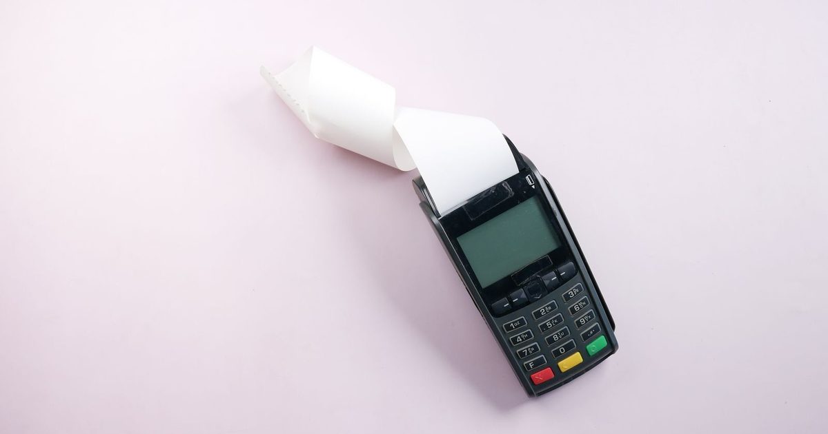 A payment terminal with a receipt