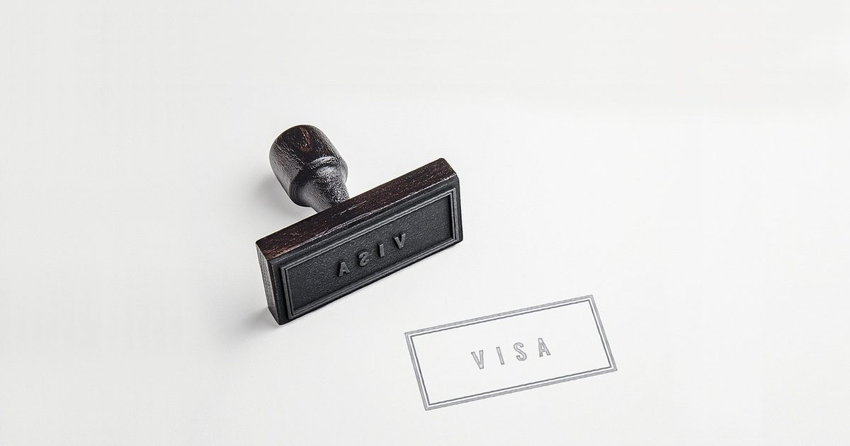 A visa rubber stamp