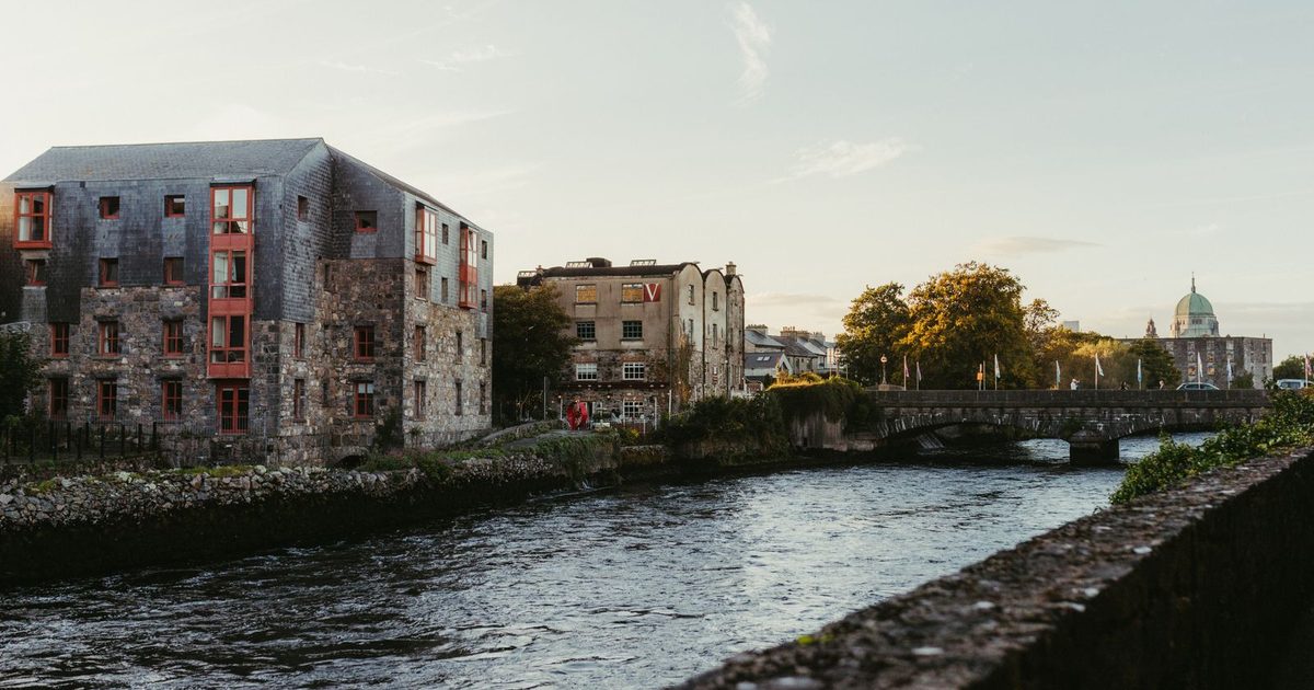 The river in Galway, Ireland, at sunset