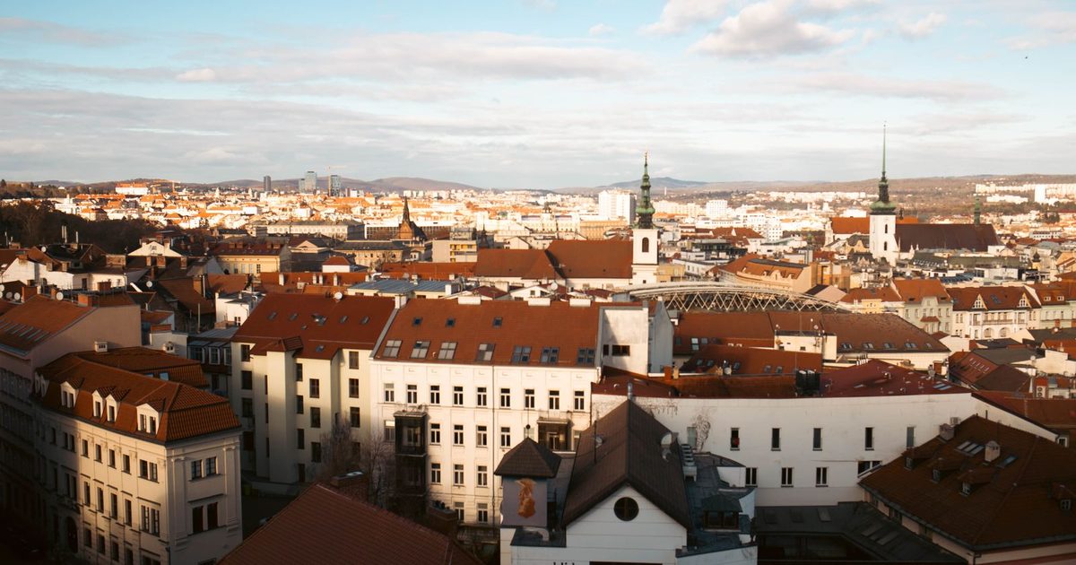 The historic architecture of Brno from above