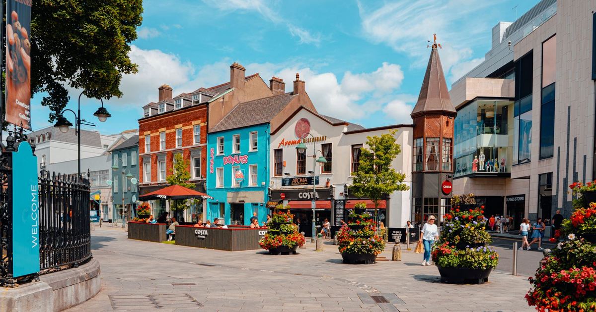 Colourful buildings on a street in Cork, Ireland