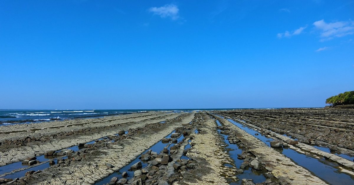 Wave-like rocks at Aoshima, Miyazaki, Japan