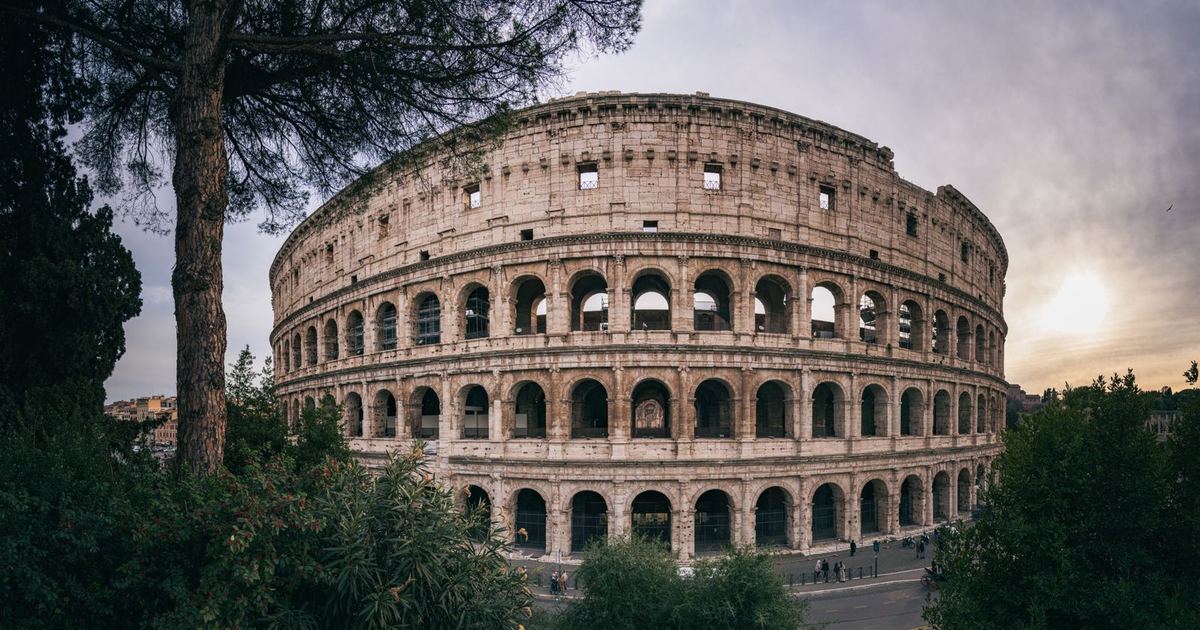 The Colosseum in Rome at sunset